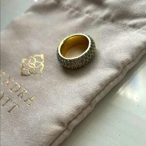 EUC Kendra Scott Mikki statement ring in blue ombré gold size 7